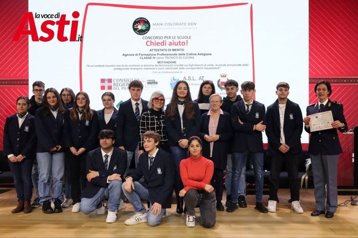 Successo della scuola Alberghiera di Agliano Terme e Asti per la campagna informativa "Chiedi aiuto!"