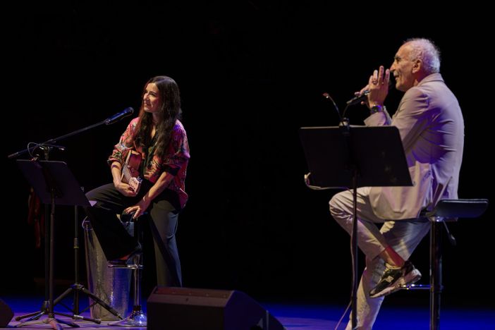 Paola Turci e Gino Castaldo (ph. Fabio Benato) Paola Turci e Gino Castaldo (ph. Fabio Benato)
