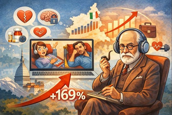 Boom della terapia online in Piemonte: +169% in tre anni