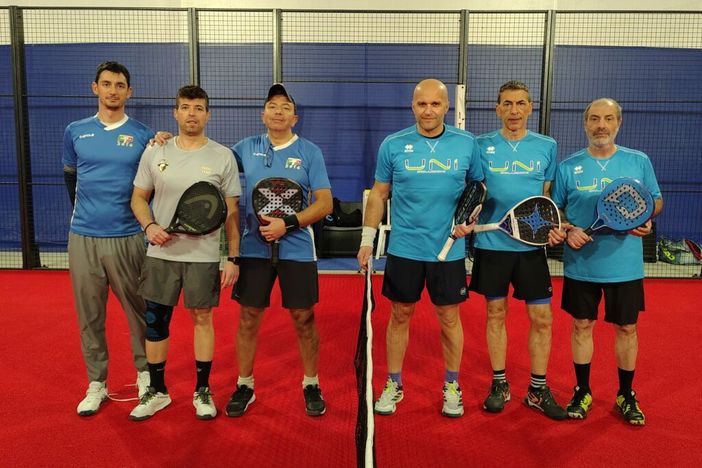 Varaldi, Fasoli, Montalbano (F.T.P. Soc. Coop.) vs. Romano, Capra, Santo (Uni Soluzioni) Varaldi, Fasoli, Montalbano (F.T.P. Soc. Coop.) vs. Romano, Capra, Santo (Uni Soluzioni)