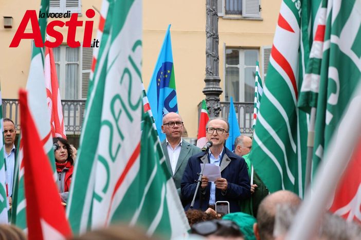 Sauro Rossi ritratto durante il comizio (ph. Merfephoto - Efrem Zanchettin)
