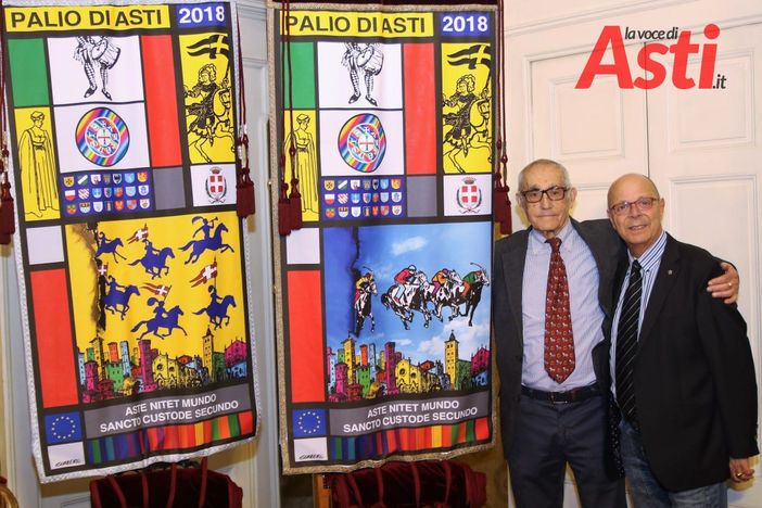 Ph Merfephoto. Antonio Guarene con l'assessore Gianfranco Imerito alla Stima del Palio 2018