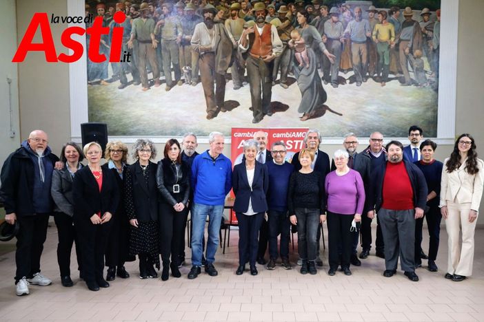 I candidati di CambiAMO Asti con Angela Quaglia e Paolo Crivelli (Ph. Merfephoto - Efrem Zanchettin)
