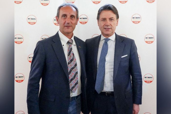 Massimo Cerruti con Giuseppe Conte