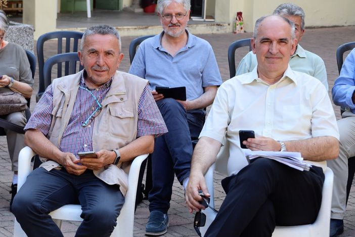 I consiglieri di &quot;Prendiamoci Cura di Asti&quot; Paolo Crivelli (già candidato sindaco per il centro-sinistra) e Walter Saracco (immagine d'archivio)