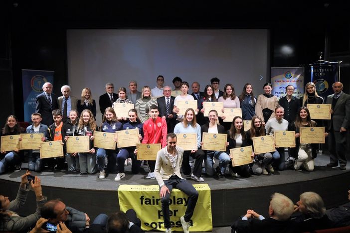 Vincenzo Nibali lo scorso anno &quot;testimonial&quot; della Consegna Premi Panathlon &quot;Studio &amp; Sport&quot; 2021/2022