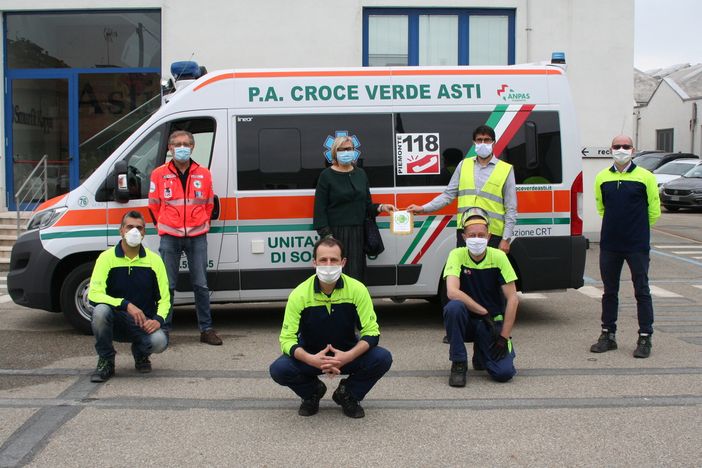 La Smurtfit Kappa di Asti ha donato 9mila euro alla Croce Verde cittadina