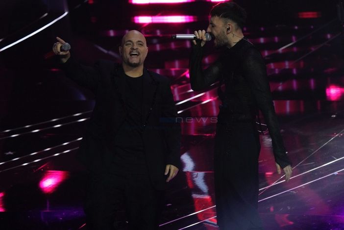 Alcune immagini dell'esibizione di ieri del duetto di Fred De Palma e gi Eiffel 65 (Duilio Rizzo - Sanremonews)