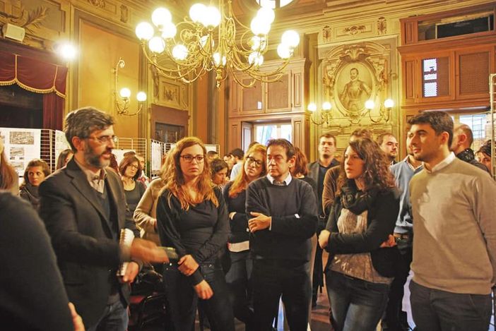 Alessandro Melis durante l'evento "Architetture sottili" nel 2015