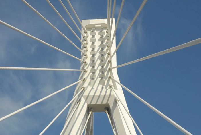 Particolare del moderno ponte a cavi di Nizza