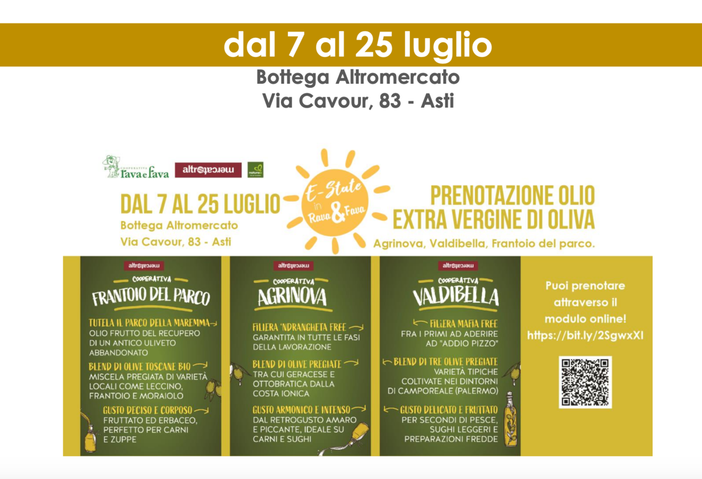Dal 7 al 25 luglio in casa Rava e Fava prenotazioni per l'olio extra vergine di oliva