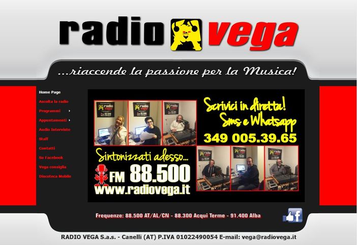 La home page dell'emittente radiofonica canellese