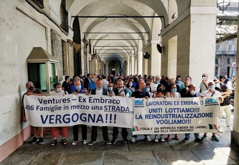 Protesta lavoratori ex Embraco