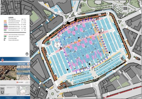 Come cambierà il mercato di Asti: i banchi occuperanno quasi tutta piazza Campo del Palio [PLANIMETRIA]