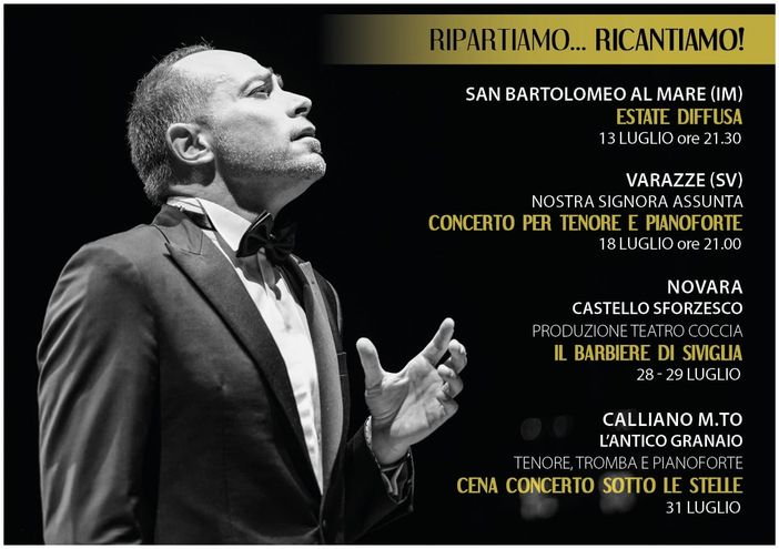 Anche Calliano coinvolto nel progetto "Ripartiamo... Ricantiamo!" del tenore astigiano Enrico Iviglia