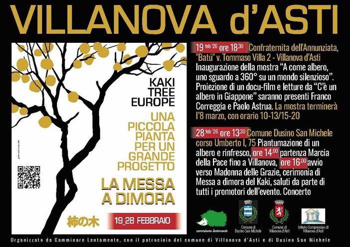 A Dusino e Villanova un piccolo albero di cachi per un grande progetto di pace: arriva il Kaki Tree Europe A Dusino e Villanova un piccolo albero di cachi per un grande progetto di pace: arriva il Kaki Tree Europe
