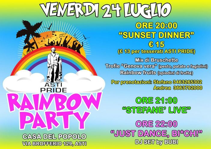 Ecco le nuove iniziative di autofinanziamento messe in campo dall’Asti Pride Ecco le nuove iniziative di autofinanziamento messe in campo dall’Asti Pride