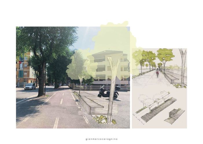 Uno dei bozzetti realizzati dall'architetto Cavagnino