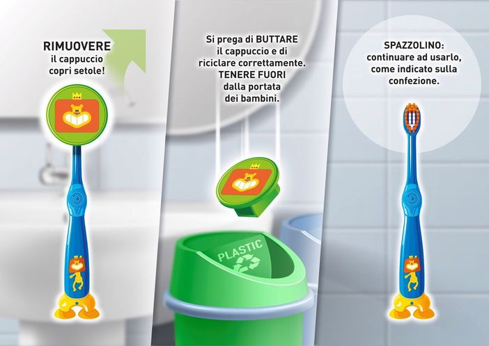 Le indicazioni per lo smaltimento del cappuccio pubblicate da Mentadent sulla propria pagina Facebook Le indicazioni per lo smaltimento del cappuccio pubblicate da Mentadent sulla propria pagina Facebook