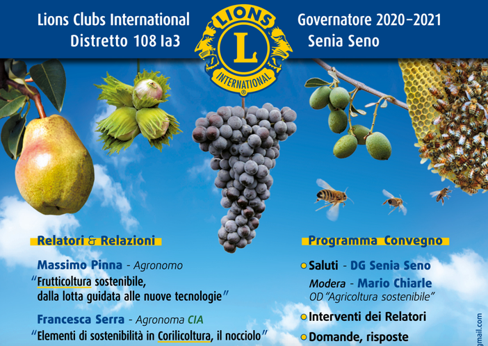 "Agricoltura sostenibile": sabato 24 aprile un webinar firmato Lions Club "Agricoltura sostenibile": sabato 24 aprile un webinar firmato Lions Club
