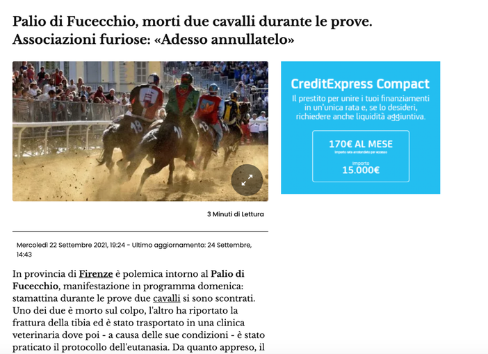 Lo screen dell'articolo in questione Lo screen dell'articolo in questione