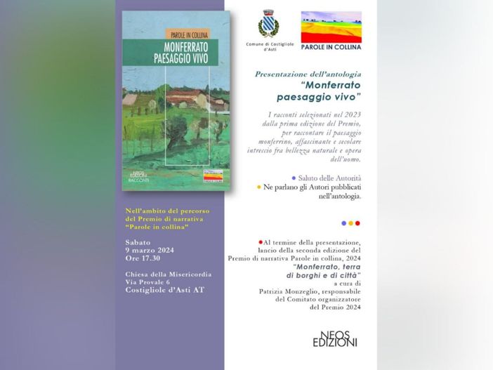 Presentazione costigliolese per l'antologia "Monferrato Paesaggio Vivo 2023"  Presentazione costigliolese per l'antologia "Monferrato Paesaggio Vivo 2023"