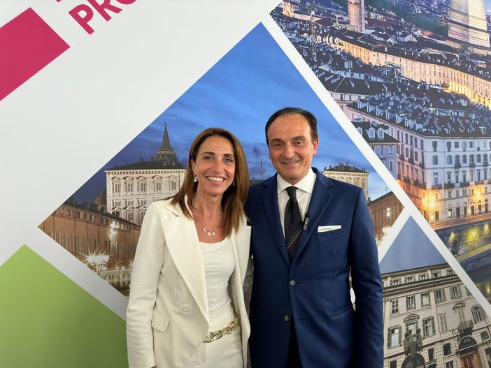 La vicepresidente e assessore all’Istruzione, Elena Chiorino e il  presidente della Regione Piemonte, Alberto Cirio