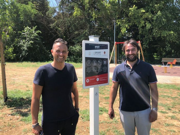 L’assessore alle strutture sportive Arturo Cravera e il sindaco di Nizza Monferrato Simone Nosenzo