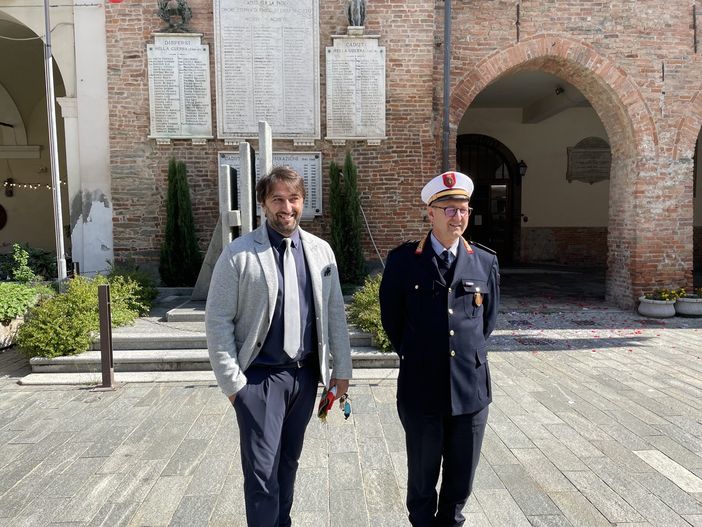 Nella foto  il sindaco Simone Nosenzo e  il comandante Silvano Sillano