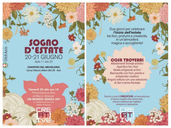 Asti, debutta &quot;Sogno d'estate&quot;: il 20 e 21 giugno il Chiostro del Michelerio si vestirà di magia