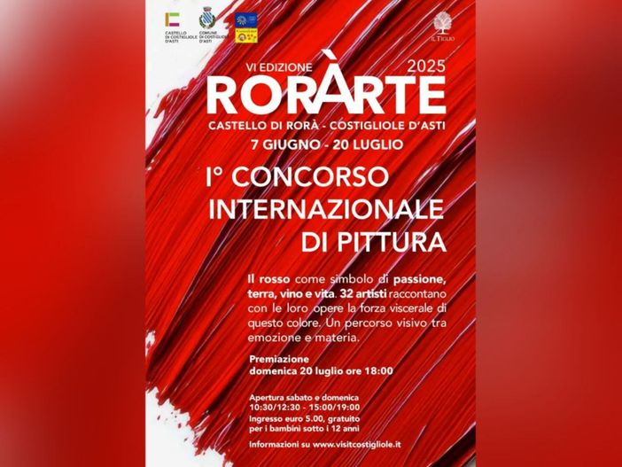 Costigliole d’Asti, il Castello di Rorà si tinge di rosso con RorArte