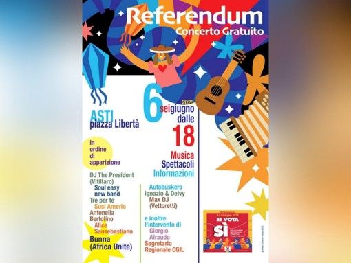 Referendum, domani ad Asti la festa finale del Comitato per il Sì