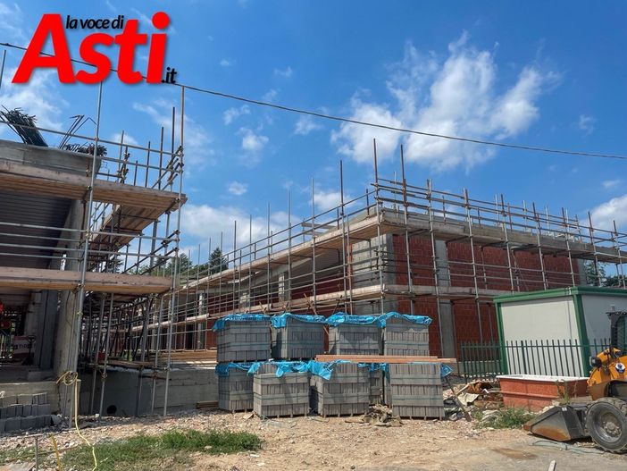 Il cantiere della scuola dell'infanzia a luglio 2025