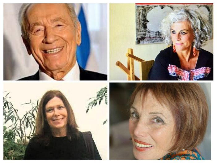 Nel collage fotografico, da sinistra e in senso orario, l'ex premier israeliano Shimon Peres (cui è titolato il Peres Center For Peace And Innovation), Manuela Dviri, Rachel Hadari, Zvia Peres Walden (psicolinguista e docente universitaria, figlia dello statista israeliano)