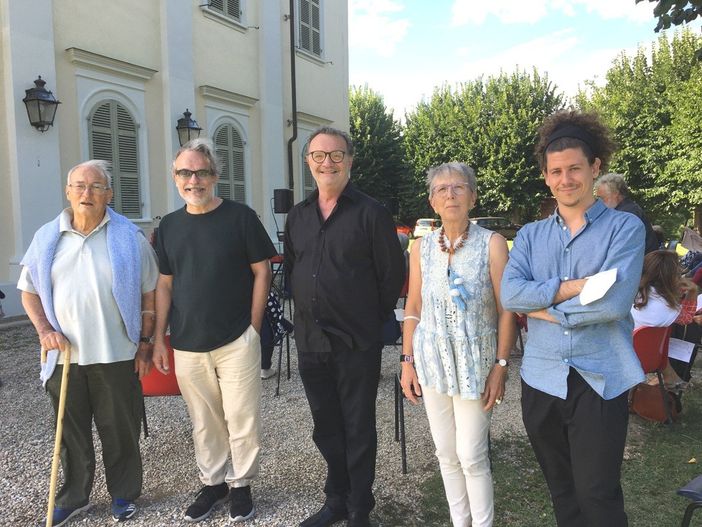 Happy Ruggiero (a sinistra), Mario Nosengo, Mirella Torta al debutto di &quot;senzasipario&quot; con Francesco Visconti e Lorenzo Morra