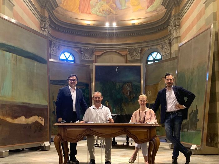 Da sinistra: Roberto Cerrato, Gianfranco Comaschi, Laura Capra, Pierluigi Vaccaneo