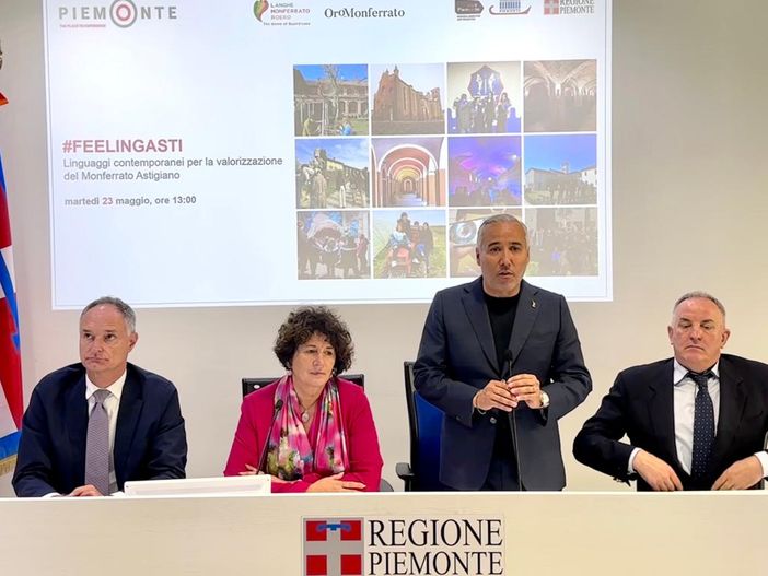 Un momento della conferenza stampa di Feeling Asti