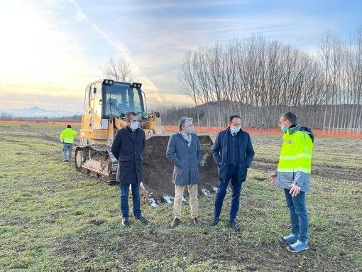 Il presidente Cirio e l'assessore Gabusi in visita al cantiere
