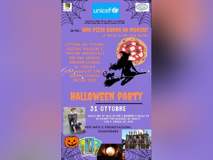 La locandina dell'appuntamento di Halloween organizzato dal Comitato Unicef La locandina dell'appuntamento di Halloween organizzato dal Comitato Unicef