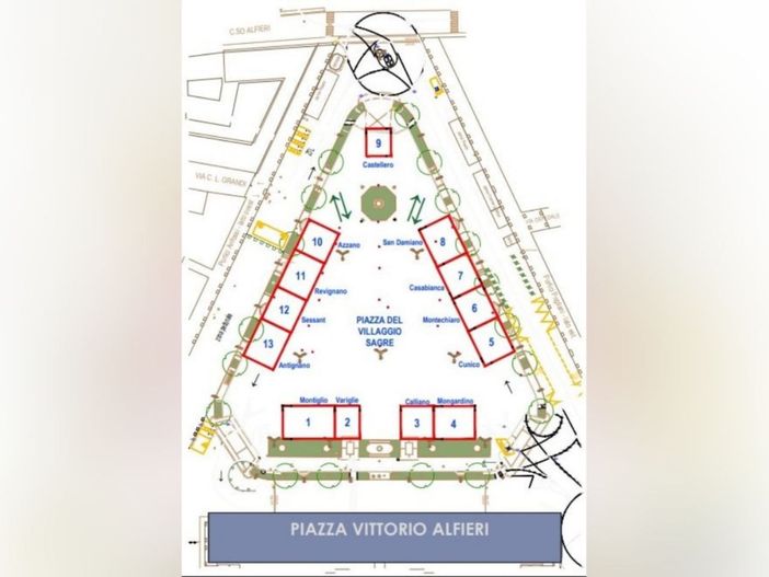La piantina delle 'casette' delle Sagre 2022 La piantina delle 'casette' delle Sagre 2022