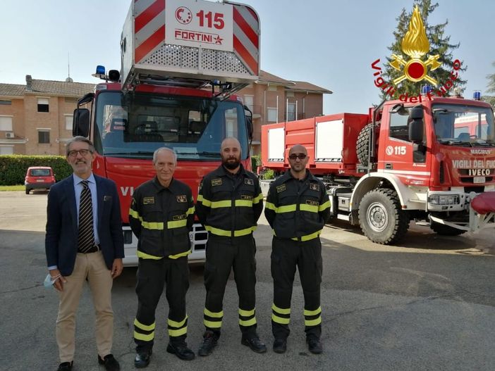 Il neo Questore Sebastiano Salvo in visita al Comando dei Vigili del Fuoco di Asti (FOTO)