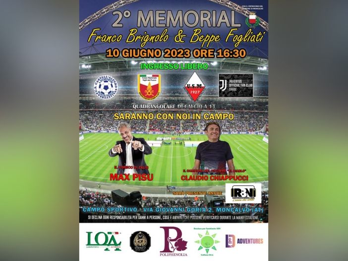 Domani a Moncalvo il secondo memorial &quot;Franco Brignolo e Beppe Fogliati&quot;