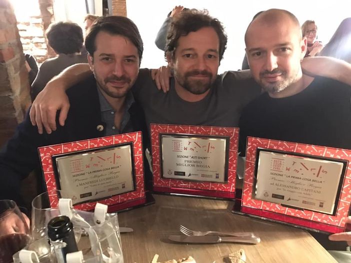 Manfredi Lucibello Brando De Sica Alessandro Capitani i tre premiati per la Miglior Regia Manfredi Lucibello Brando De Sica Alessandro Capitani i tre premiati per la Miglior Regia