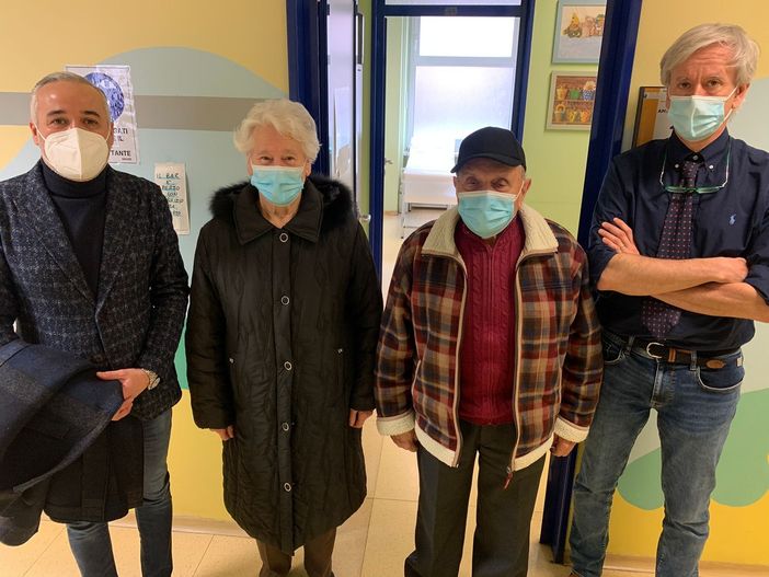 Ad Asti i primi vaccinati over 80 con il vicepresidente Carosso e il direttore saniario Mauro Occhi