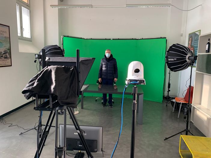 La sala regia e il presidente Mario Sacco