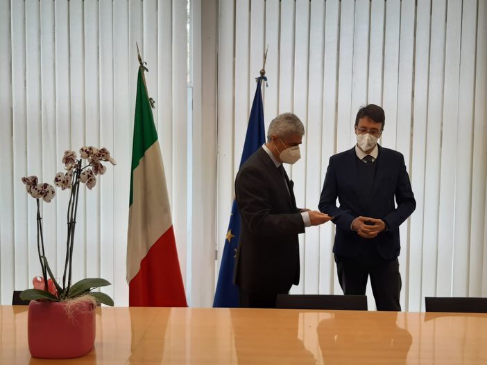 Il prefetto di Asti, Terribile ha salutato il commissario dell'Asl At, Giovanni Messori Ioli alla scadenza del suo incarico