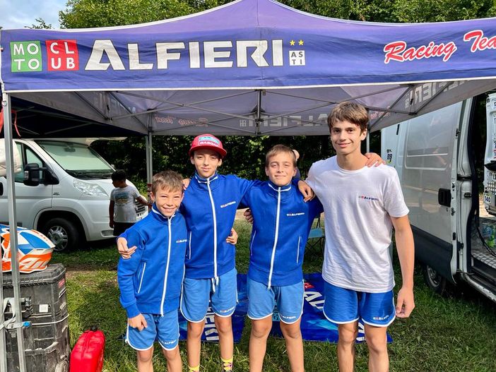 I giovani del moto club Alfieri a Monteu per il trofeo Mario Ferrero