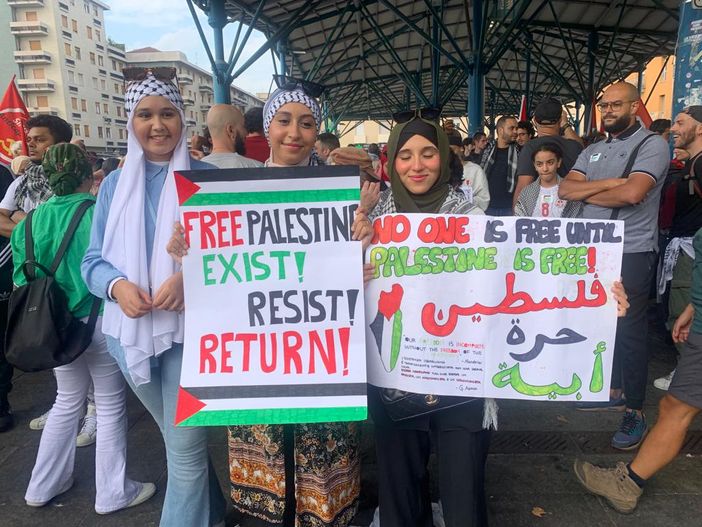 Un'immagine dei cortei pro Palestina a Torino nelle scorse settimane Un'immagine dei cortei pro Palestina a Torino nelle scorse settimane
