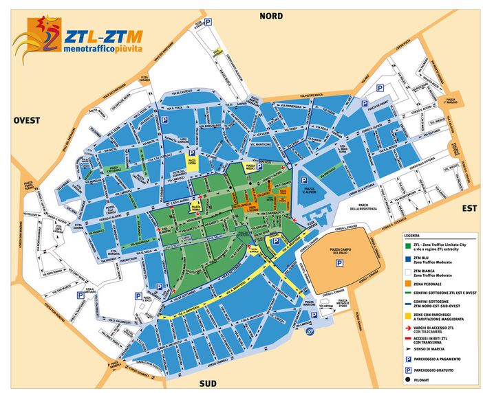 La mappa dell'area ZTL cittadina