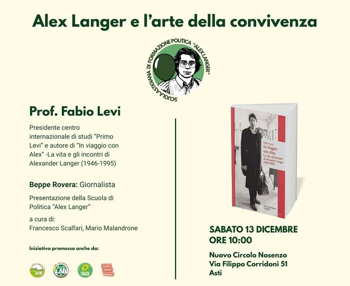 “L’arte della convivenza” ad Asti: nasce la scuola di politica dedicata ad Alex Langer